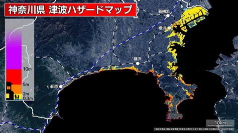 南海トラフ地震 津波予想 神奈川